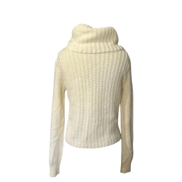 Express Cream Cable Knit Cowl Neck Sweater Wool Mohair Blend in XS - Picture 4 of 7
